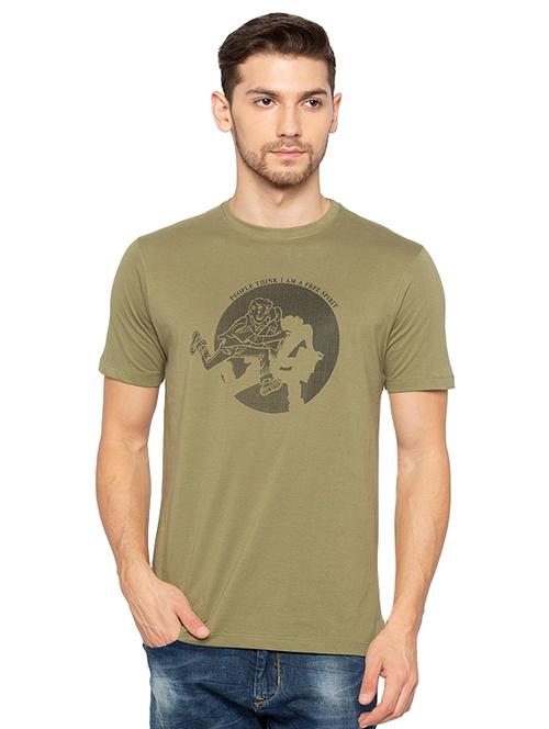 green chest print t-shirt - 16424069 - Very Small Image - 1