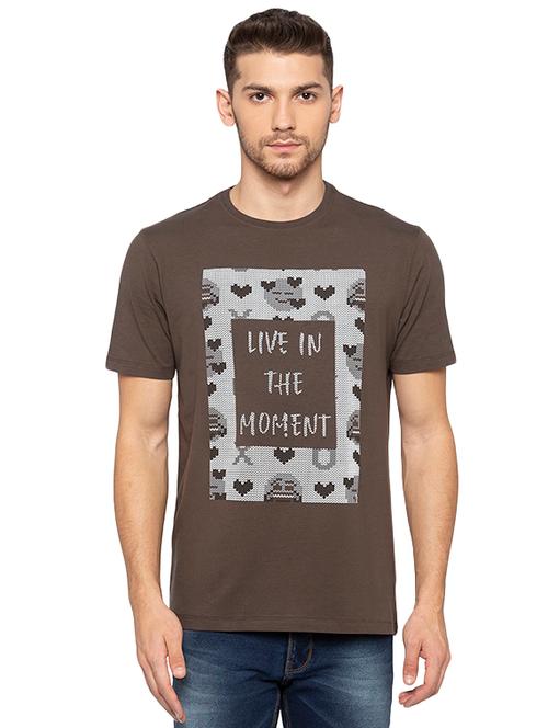 green typographic chest print t-shirt - 16424084 - Very Small Image - 1