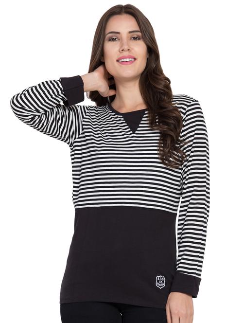 round neck striped tee - 16424545 - Very Small Image - 1