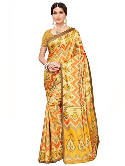 chevron printed saree with blouse - 16424649 - Very Small Image - 1