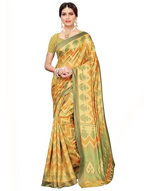 chevron printed saree with blouse - 16424651 - Very Small Image - 1
