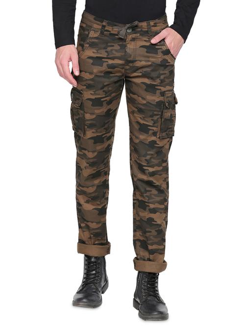 green cotton cargos casual trousers - 16425025 - Very Small Image - 1