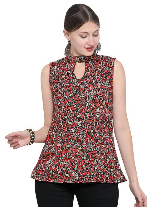 key hole neck floral top - 16425392 - Very Small Image - 1