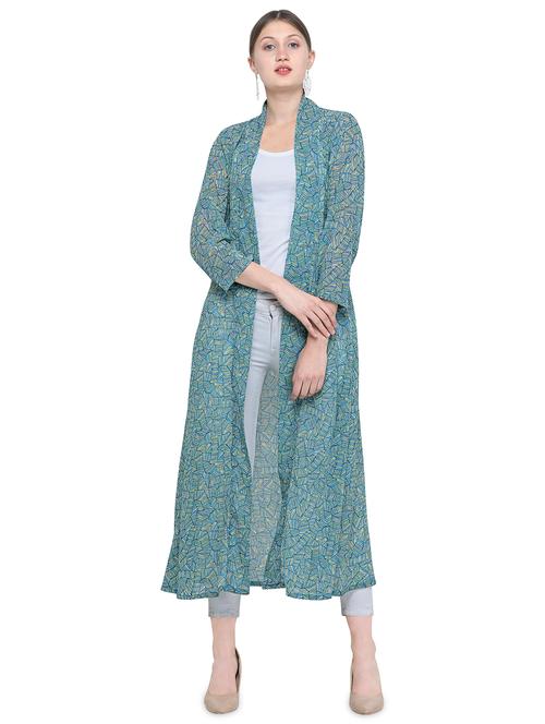 printed long line shrug - 16425402 - Very Small Image - 1