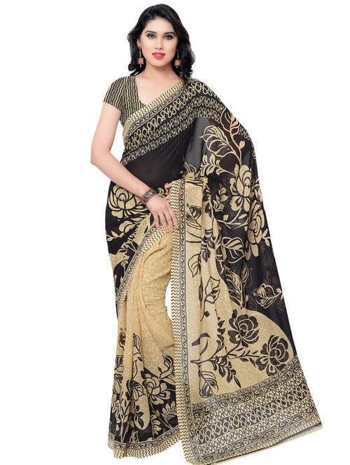 olive. georgette printed saree - 16426856 - Very Small Image - 1