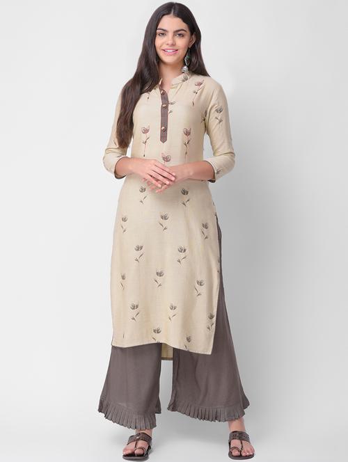 kaantha straight kurta palazzo set - 16428346 - Very Small Image - 1