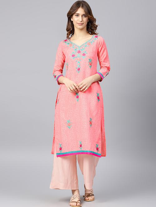 embroidered straight kurta - 16428495 - Very Small Image - 1