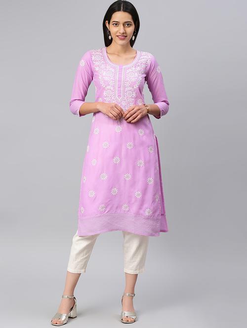 embroidered straight kurta - 16428499 - Very Small Image - 1