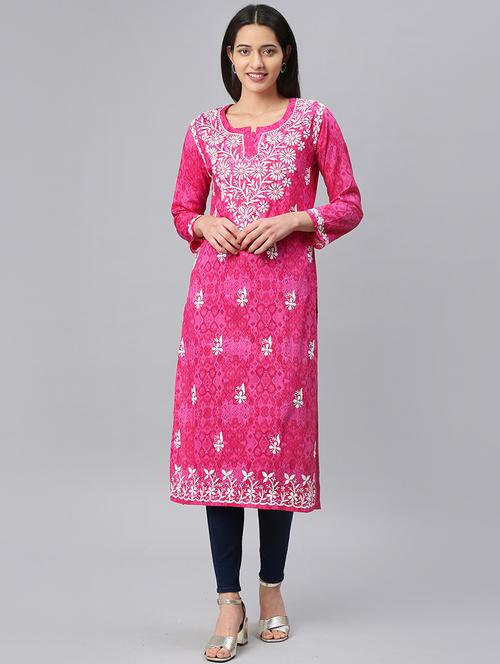 chikankari straight kurta - 16428506 - Very Small Image - 1