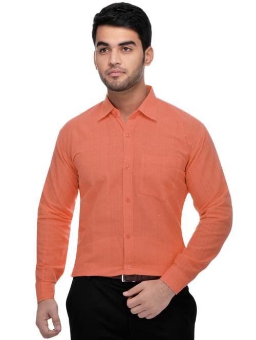 orange khadi formal shirt - 16428540 - Very Small Image - 1