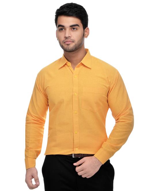 yellow khadi formal shirt - 16428543 - Very Small Image - 1