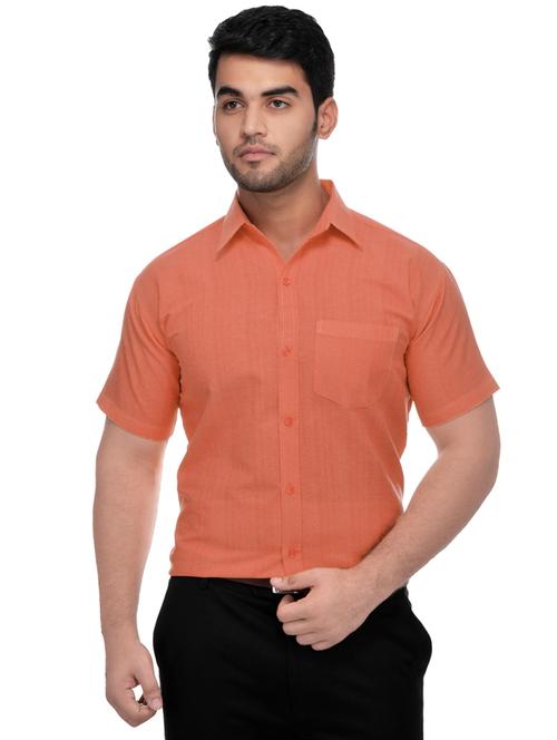 orange khadi formal shirt - 16428544 - Very Small Image - 1
