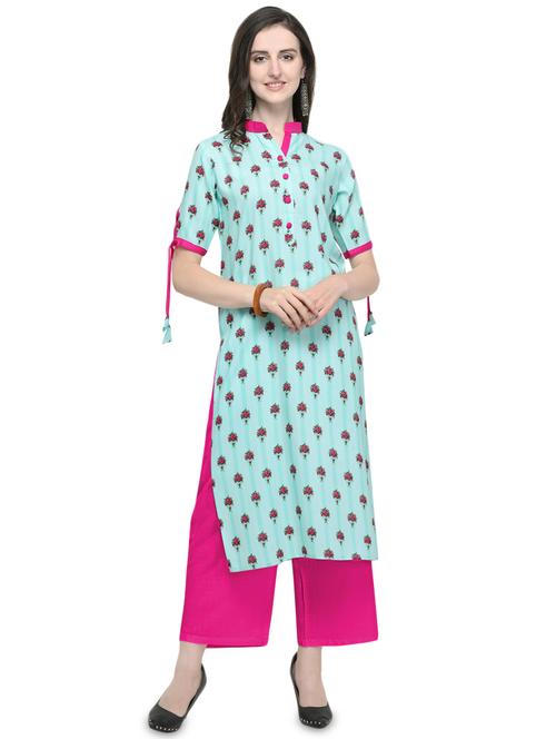 floral printed straight kurta - 16428796 - Very Small Image - 1