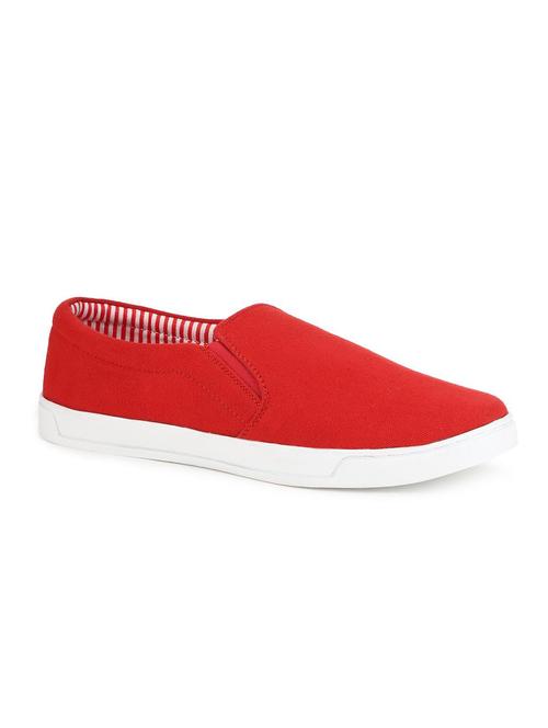 red canvas slip on casual shoes - 16429437 - Very Small Image - 1