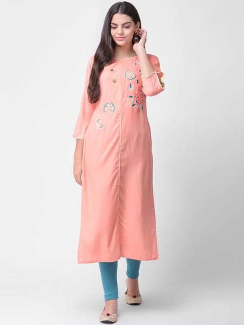 embroidered straight kurta - 16429537 - Very Small Image - 1
