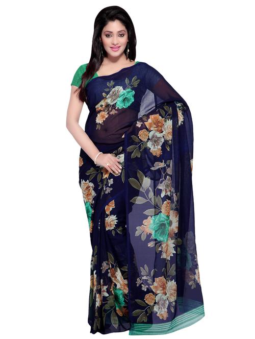 floral printed saree - 16429551 - Very Small Image - 1
