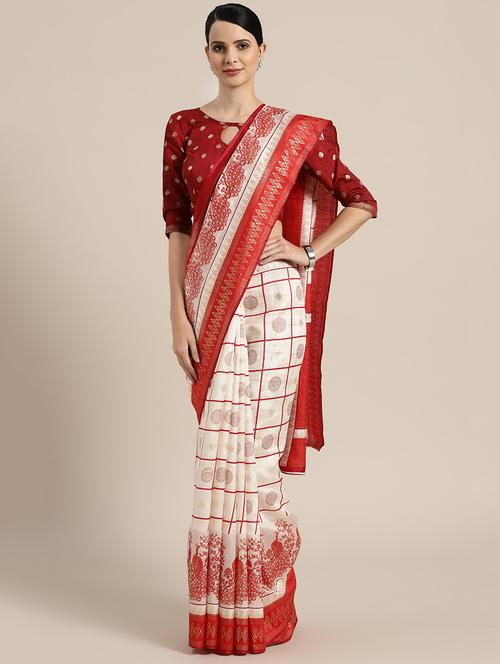 foil printed saree with blouse - 16430594 - Very Small Image - 1