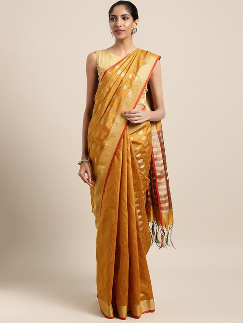 self-design kasavu saree with blouse - 16430711 - Very Small Image - 1
