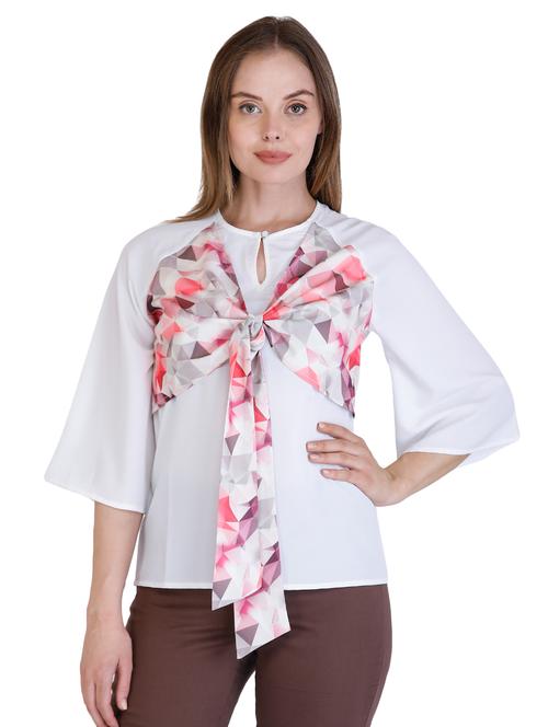 key hole neck tie front top - 16430721 - Very Small Image - 1