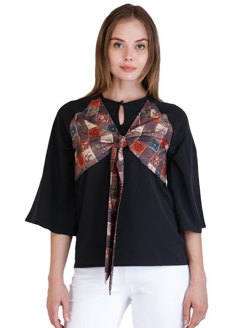 key hole neck tie front top - 16430722 - Very Small Image - 1