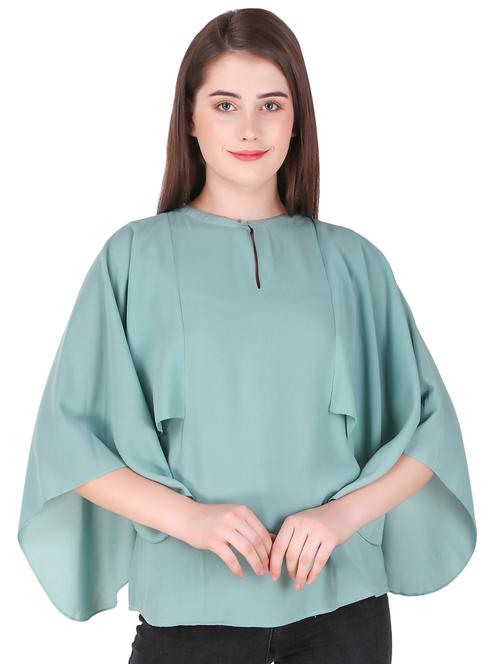 key hole neck bell sleeved top - 16430872 - Very Small Image - 1