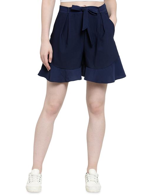 tie knot ruffle detail shorts - 16430937 - Very Small Image - 1