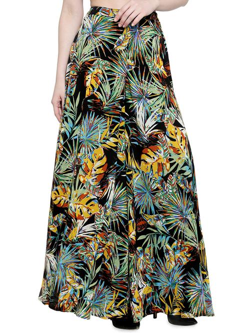 tropical printed flared palazzo - 16430939 - Very Small Image - 1