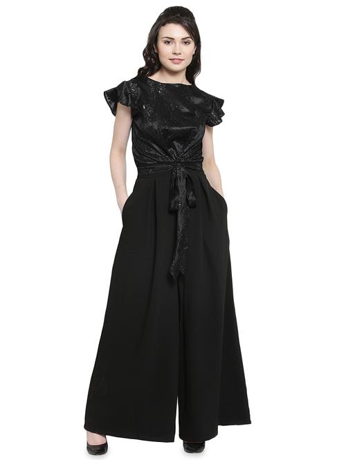 tie knot full leg jumpsuit - 16430955 - Very Small Image - 1