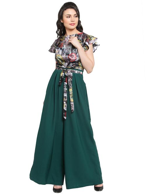 tie knot full leg jumpsuit - 16430957 - Very Small Image - 1