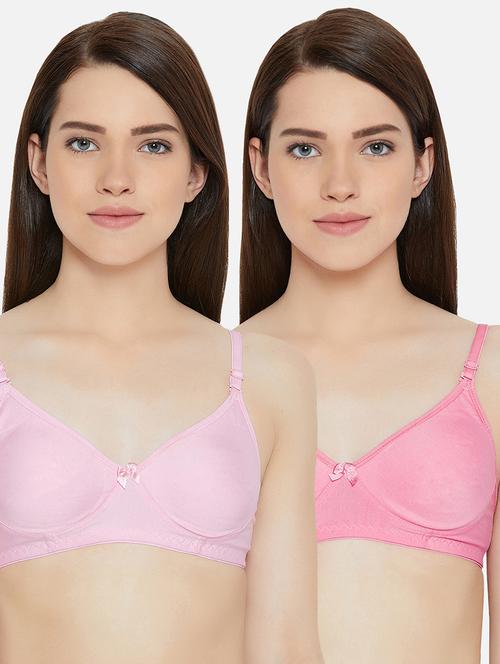 set of 2 bow patch solid bra - 16431291 - Very Small Image - 1