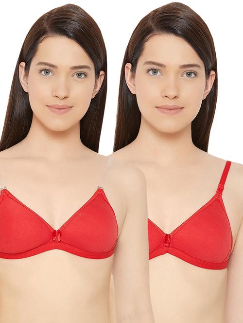 set of 2 bow patch solid bra - 16431324 - Very Small Image - 1