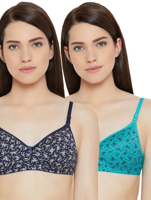 set of 2 bow patch floral bra - 16431335 - Very Small Image - 1
