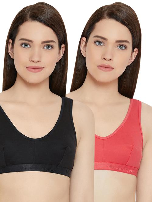 set of 2 solid sports bra - 16431361 - Very Small Image - 1