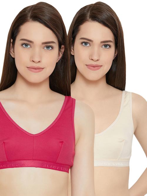 set of 2 solid sports bra - 16431364 - Very Small Image - 1