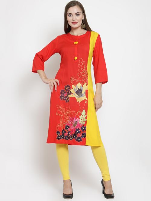 embroidered straight kurta - 16431884 - Very Small Image - 1