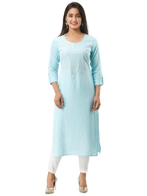 embroidered straight kurta - 16432346 - Very Small Image - 1