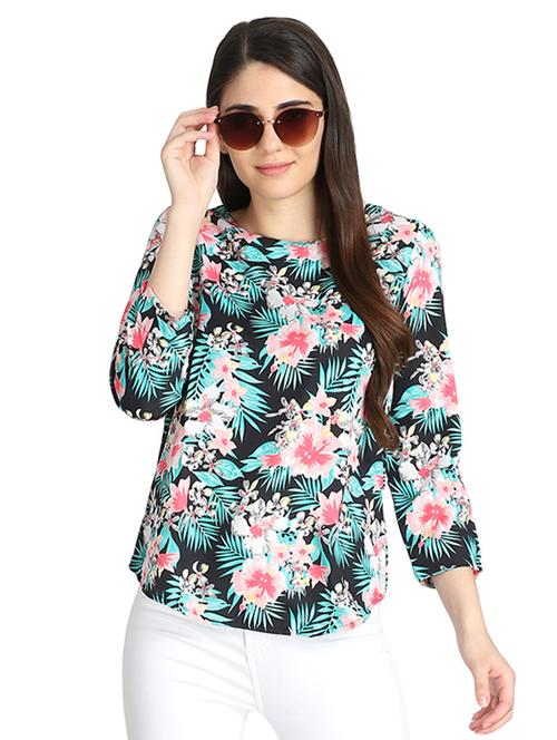 round neck floral top - 16432764 - Very Small Image - 1