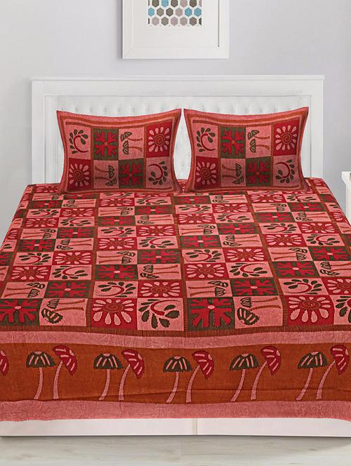 cotton double bed sheet with 2 pillow covers - 16433560 - Very Small Image - 1