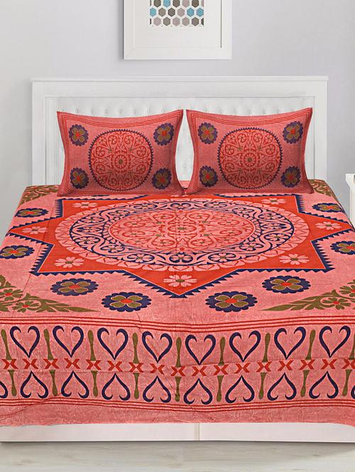 cotton double bed sheet with 2 pillow covers - 16433574 - Very Small Image - 1