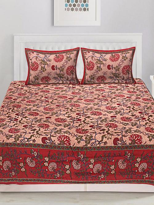 cotton double bed sheet with 2 pillow covers - 16433578 - Very Small Image - 1