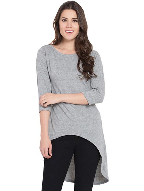 round neck high low tunic - 16434617 - Very Small Image - 1