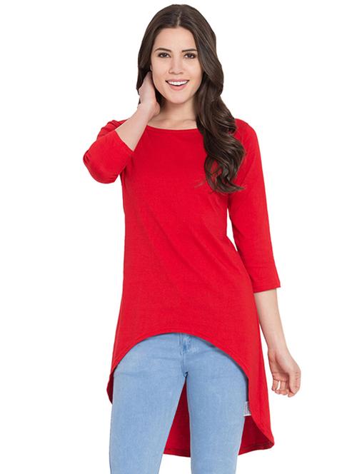 round neck high low tunic - 16434618 - Very Small Image - 1