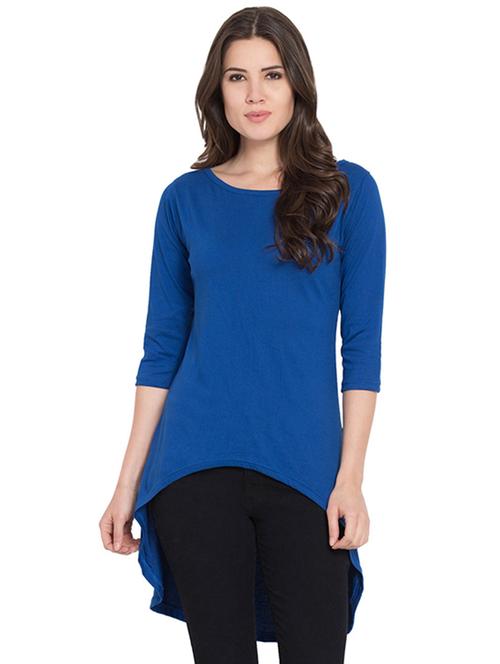 round neck high low tunic - 16434620 - Very Small Image - 1