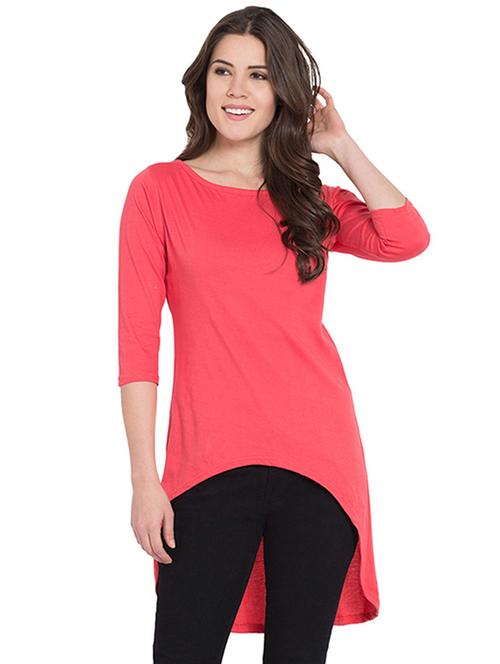 round neck high low tunic - 16434622 - Very Small Image - 1