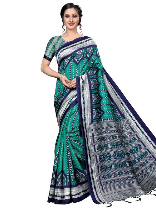 ikat printed saree with blouse - 16434665 - Very Small Image - 1