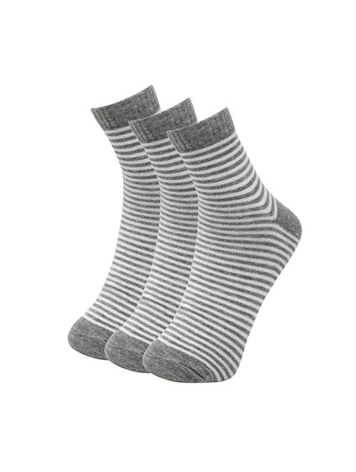 set of 3 grey cotton ankle length sock - 16435338 - Very Small Image - 1