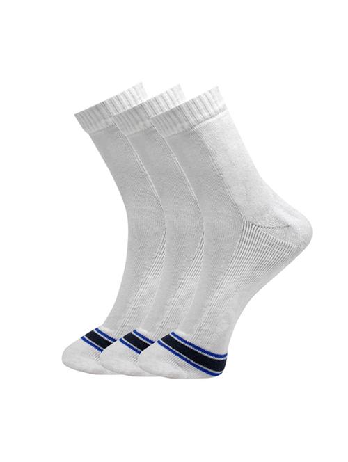 set of 3 white cotton ankle length sock - 16435339 - Very Small Image - 1