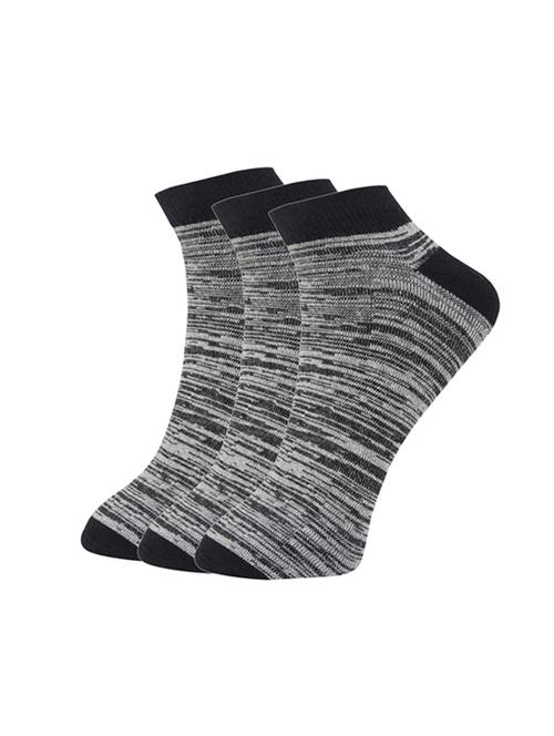 set of 3 grey cotton ankle length sock - 16435342 - Very Small Image - 1