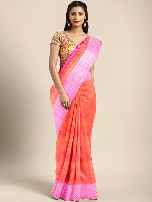 solid with bordered saree with blouse - 16436410 - Very Small Image - 1