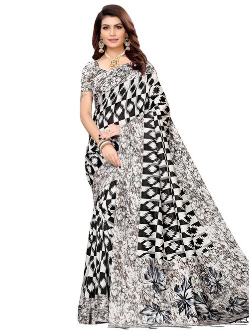 geometrical printed bhagalpuri saree with blouse - 16436670 - Very Small Image - 1
